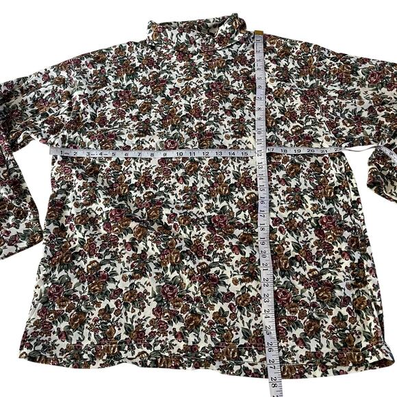 NWT VTG Y2K 2000s Floral Turtleneck Top Plus Sz 22W Cottagecore Prairie Grunge - Picture 7 of 7